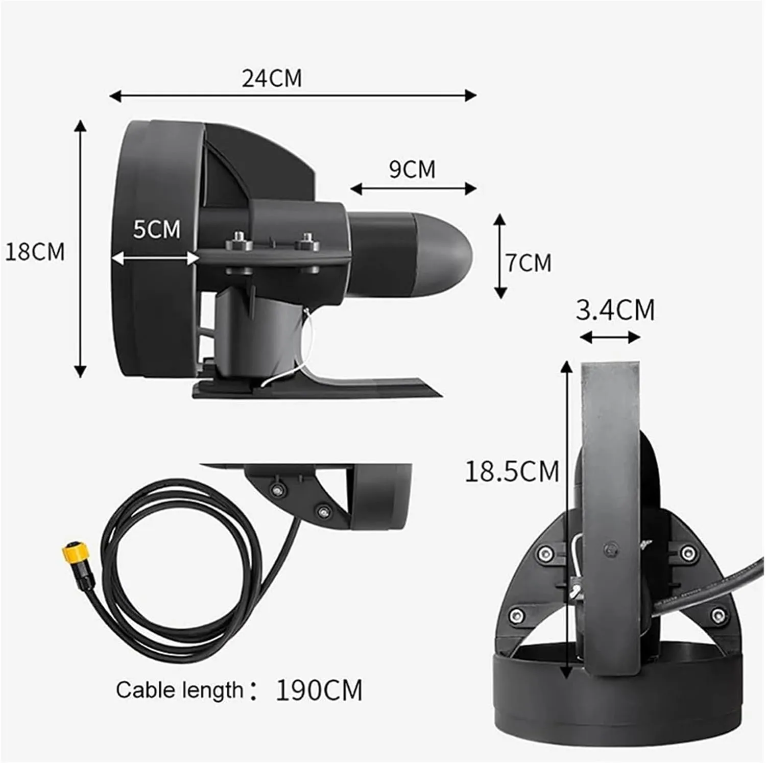 12V Power Fin Electric Brushless Motor for SUP Stand Up Paddle Board Push Surf Kayak Surfboard Propeller with Battery Strong Thrust, High Acceleration(D180)