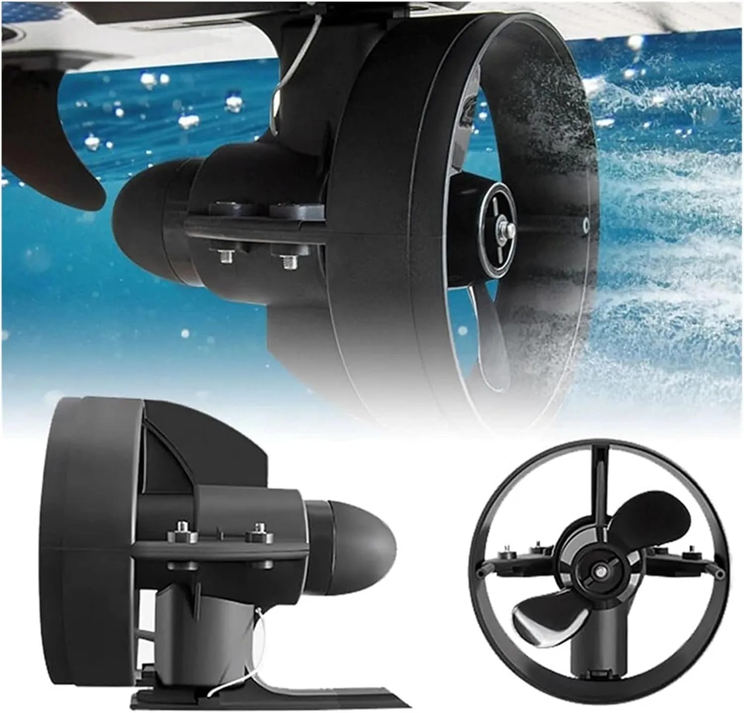 12V Power Fin Electric Brushless Motor for SUP Stand Up Paddle Board Push Surf Kayak Surfboard Propeller with Battery Strong Thrust, High Acceleration(D180)