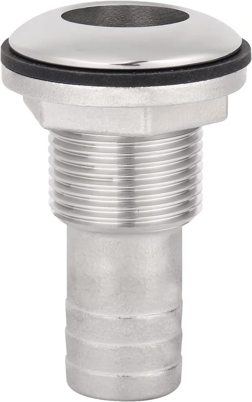 316 Stainless Steel Boat Thru-Hull Fitting Drain for 3/4" I.D. hose