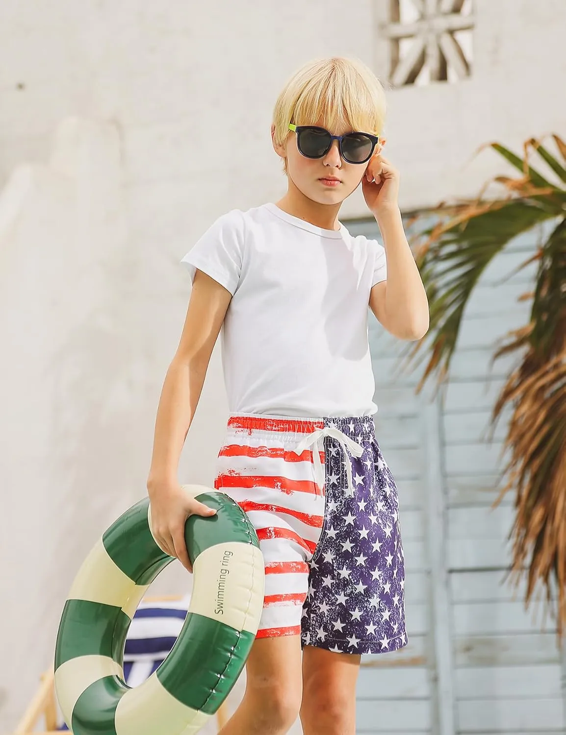 6-20T Boys Swimming Trunks 2 in 1 Bathing Suit Quick Dry Board Shorts