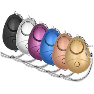 6-Pack: 140DB Personal Security Alarm Keychain with LED Lights