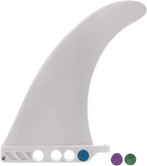 9" Fin Kumano Ai Screw Less, no Screw Required, Tool Free for US Box Longboard and SUP (White, Hard, for Regular Boards)
