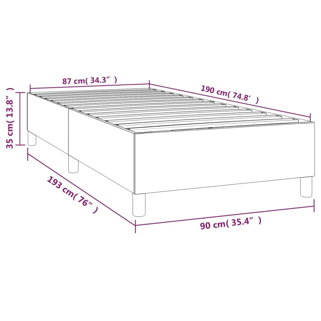 Bed Frame without Mattress Black Single Fabric (UK/IE/FI/NO only)