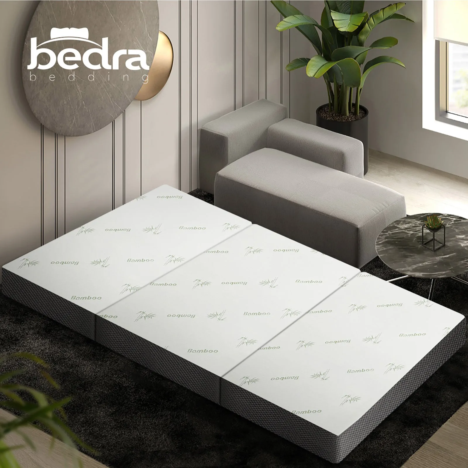 Bedra Folding Foam Mattress Sofa Bed Trifold Sleeping Mat Camping Cushion Double