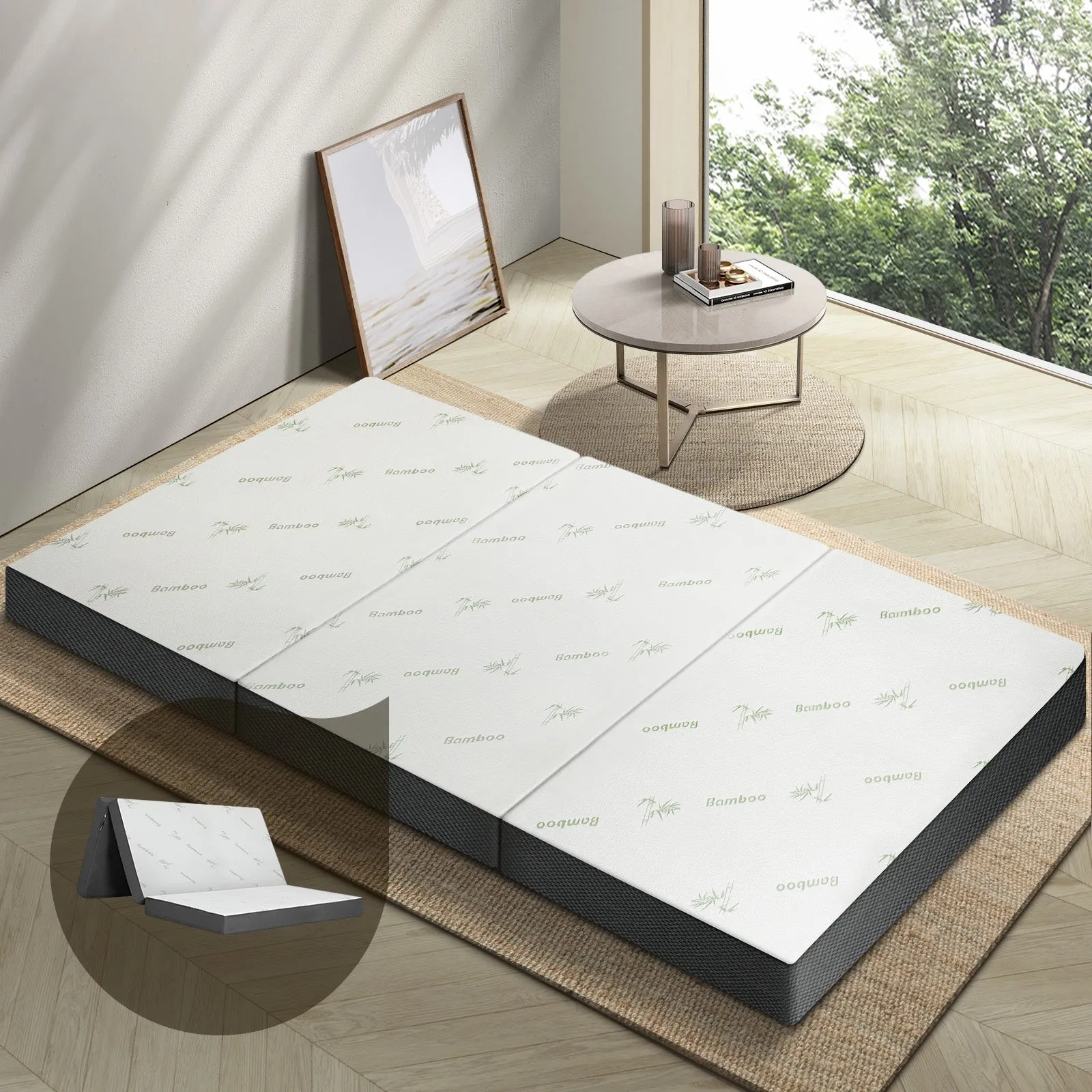 Bedra Folding Foam Mattress Sofa Bed Trifold Sleeping Mat Camping Cushion Double