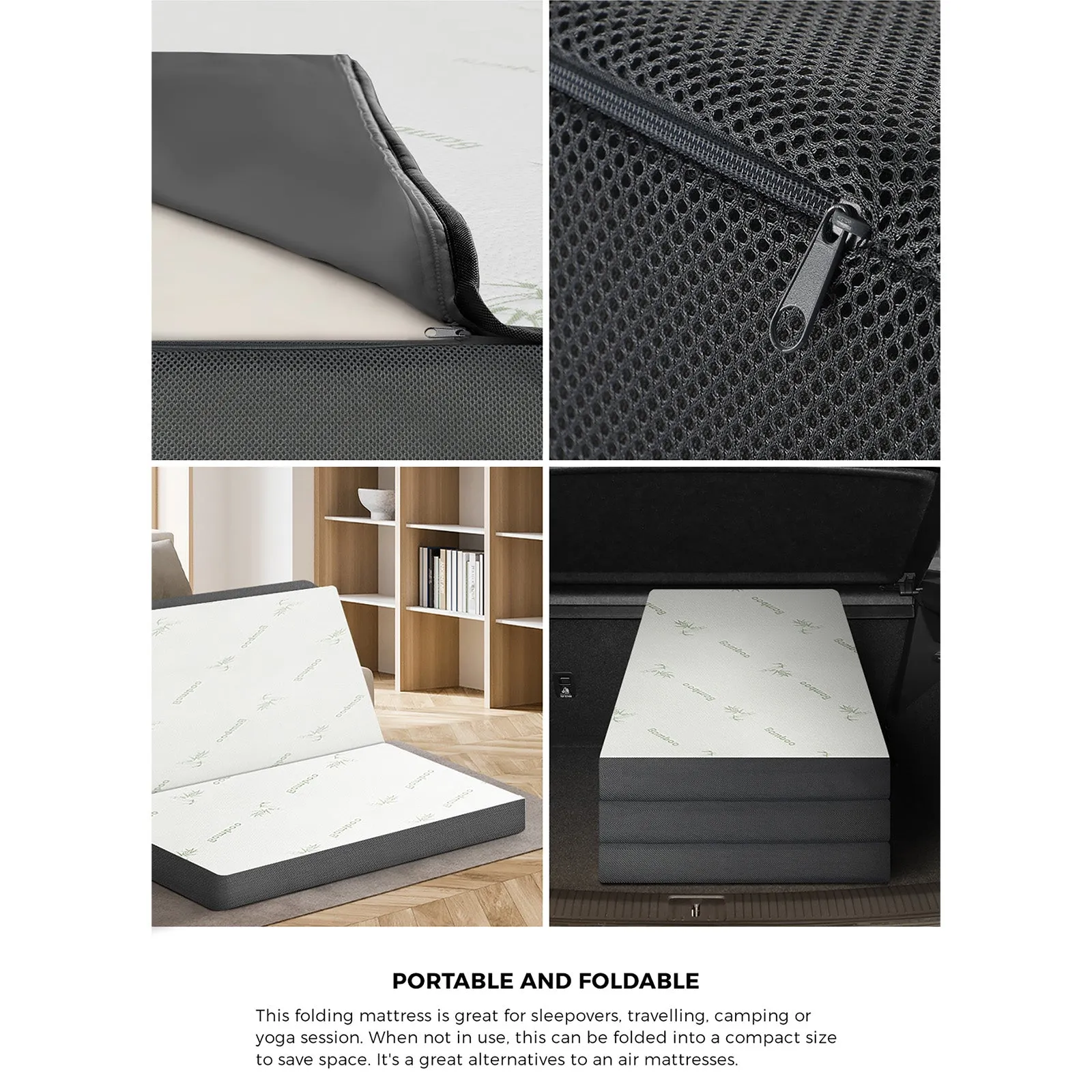Bedra Folding Foam Mattress Sofa Bed Trifold Sleeping Mat Camping Cushion Double