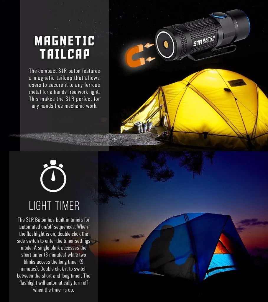 Brand New Olight S1R 900 Lumens LED EDC magnetic charging compact flashlight keychain Light