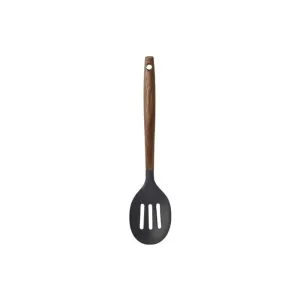 Carbonized Ash Slotted Spoon 12"