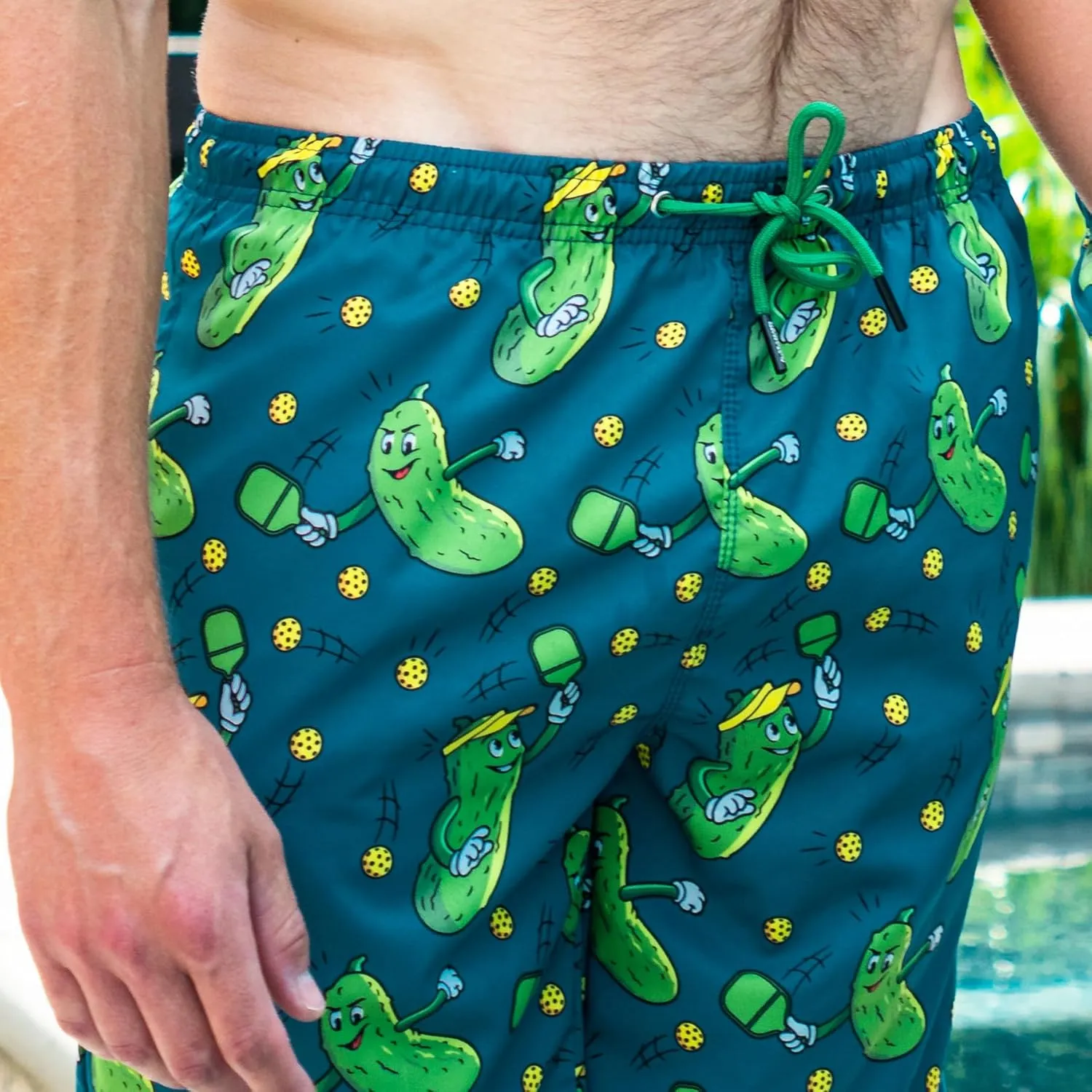 ChalkTalkSPORTS Pickleball Swim Trunks | Swim Board Shorts | Youth and Adult Sizes