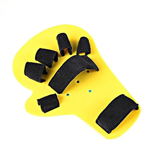 Child Finger Seperator Kids Hand Wrist Orthosis Splint Separate Children Finger Flex Spasm Extension Board Boy or Girl Polio Rehabilitation Exercise (Pink:1-4 Years Old) (Yellow:5-10 Years Old)