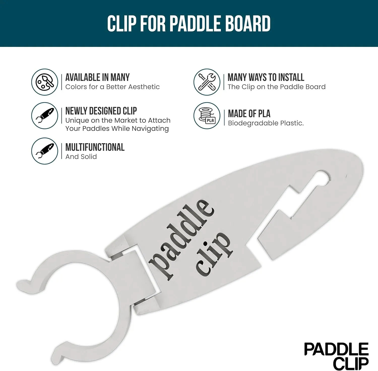 Clips for Paddle Board, Accessories for Paddle Board, Universal for All Paddle Board and Kayak, Comes in Pair (2)