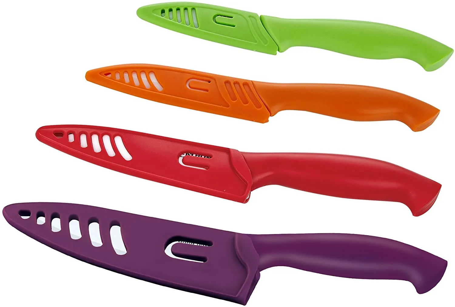 Cook N Home 9-Piece Ceramic Knife Set with Sheaths, Multicolor