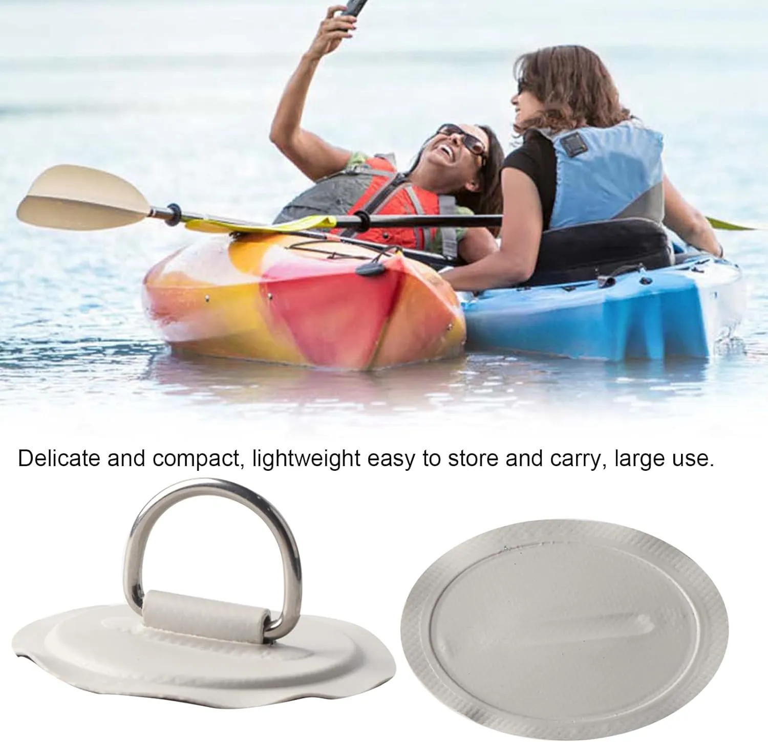Cosiki Stand Up Paddle Board Accessories, Kayak Paddle Drip Rings Stainless Steel and PVC Paddle Board Accessories with 2Pcs for Marine