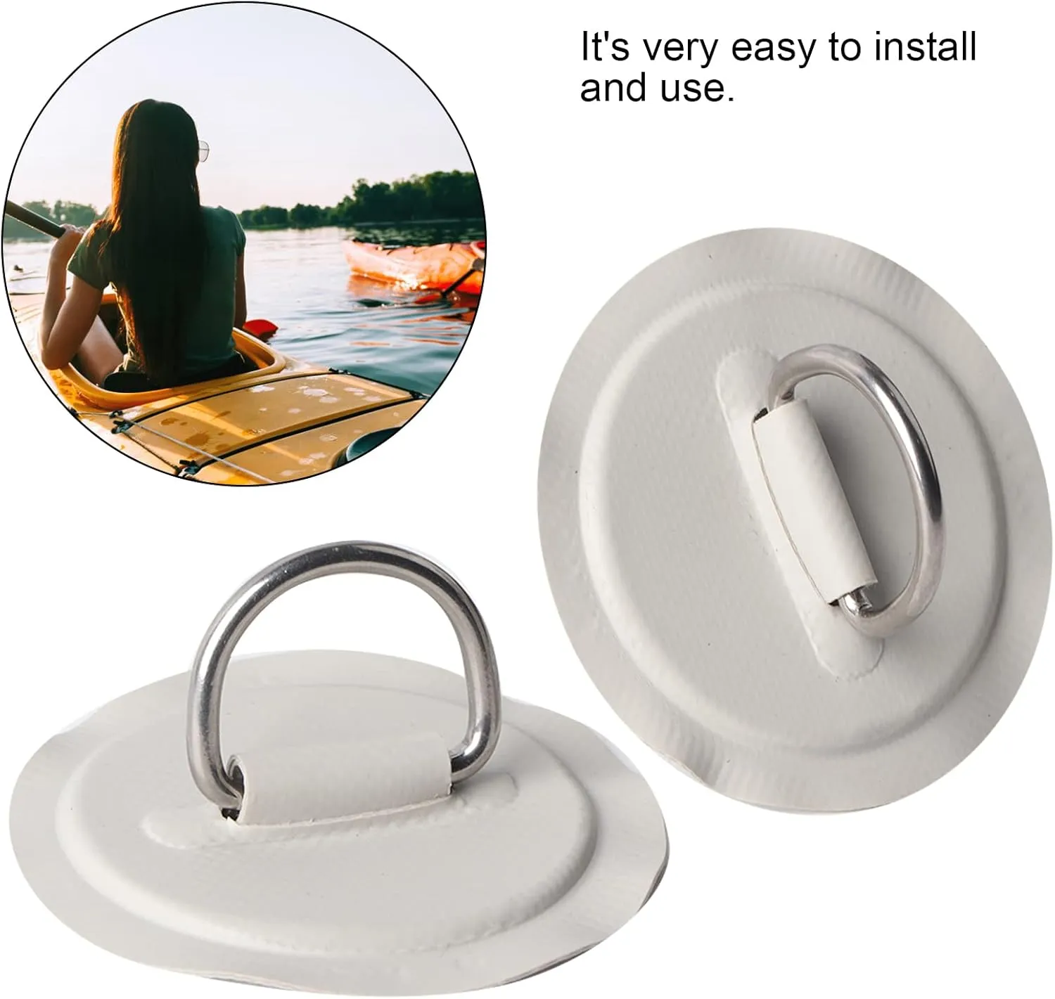 Cosiki Stand Up Paddle Board Accessories, Kayak Paddle Drip Rings Stainless Steel and PVC Paddle Board Accessories with 2Pcs for Marine