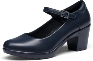 DREAM PAIRS Women's Chunky Low Block Heels Mary Jane Closed Toe Work Pumps Comfortable Round Toe Dress Wedding Shoes