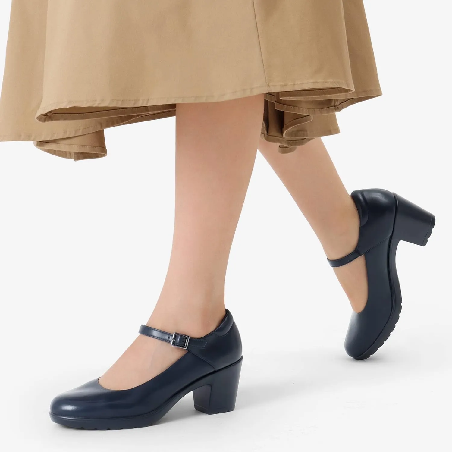 DREAM PAIRS Women's Chunky Low Block Heels Mary Jane Closed Toe Work Pumps Comfortable Round Toe Dress Wedding Shoes