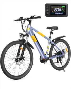 Electric Bike for Adults,48V Built-in Invisible Removable Battery,500W Motor(Peak 700W) Electric Mountain Bike,26" Tires Front Fork Suspension with Fenders,UL2849 Certified, 21-Speed