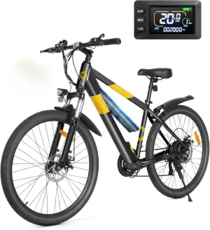 Electric Bike for Adults,48V Built-in Invisible Removable Battery,500W Motor(Peak 700W) Electric Mountain Bike,26" Tires Front Fork Suspension with Fenders,UL2849 Certified, 21-Speed
