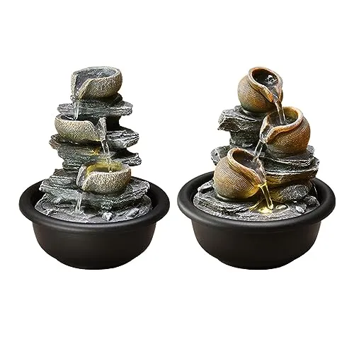 Enakshi Indoor Waterfall Fountains Meditation Relaxing Office Decor Desktop Fountain Round Pot|Home & Garden | Home D?©cor | Indoor Fountains