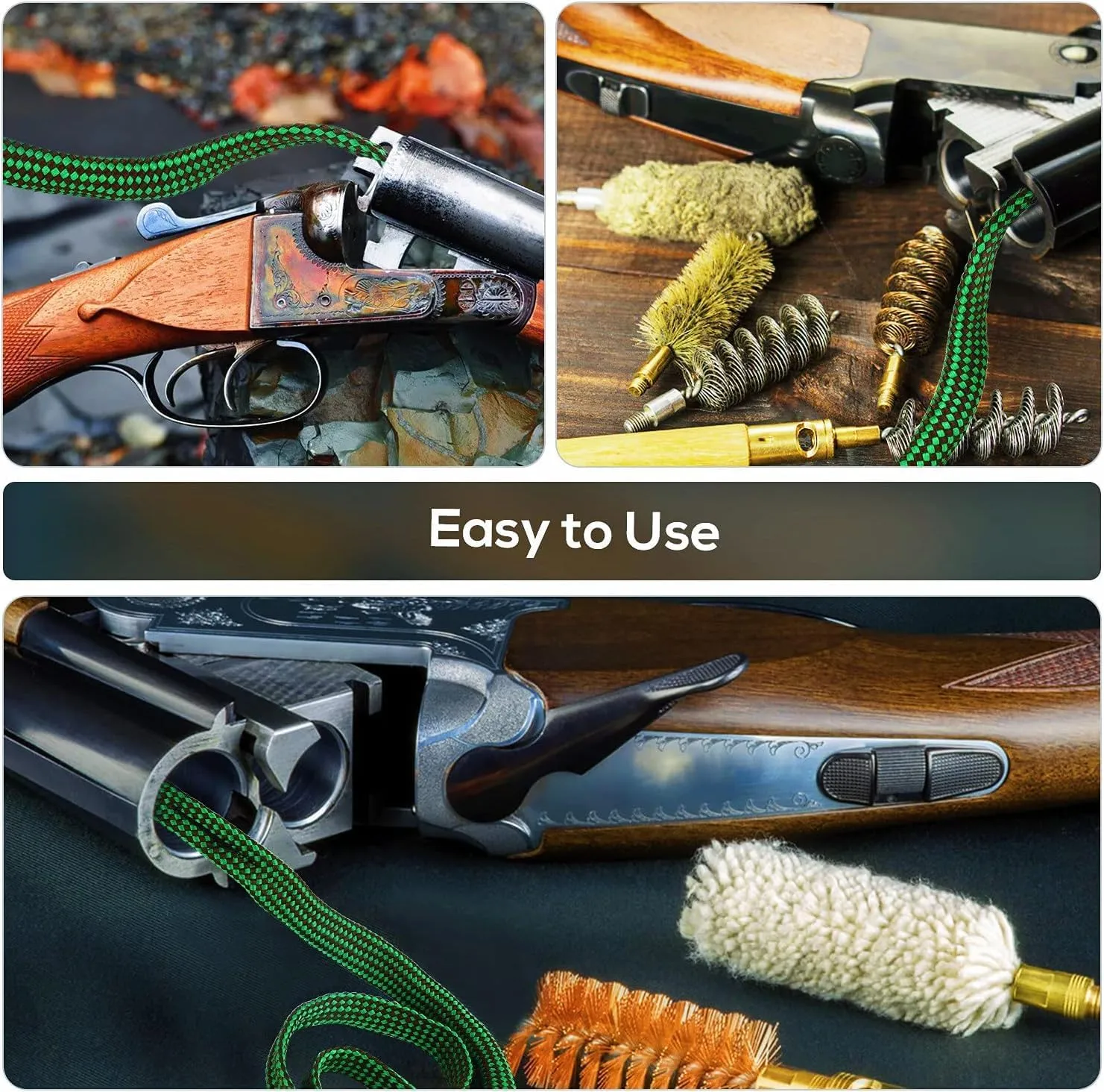 EZshoot Bore Cleaner, Gun Cleaner for .223 5.56mm/.22/9mm/.380/12 GA/.30/.308/.44 Cal and Others More Calibers, Reusable and Compact Bore Cleaner