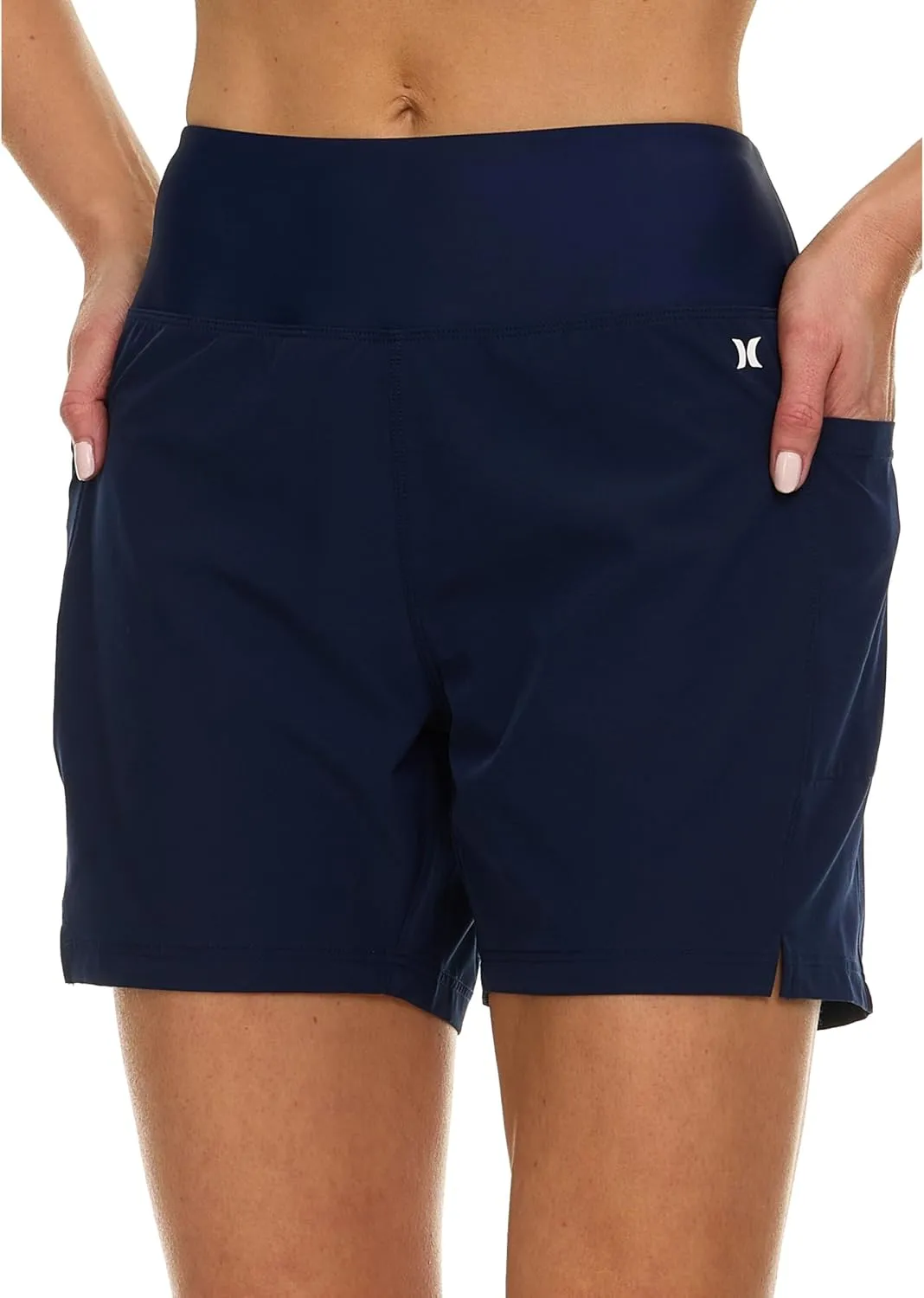 Hurley 5"/7" High Waisted Swim Shorts Women, Board Shorts with Pockets & Inner Liner, Quick Dry Swim Trunk, UPF 50 