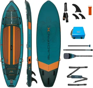 iROCKER Blackfin Model X 6.0 Inflatable Stand Up Paddle Board Premium SUP and Accessories Made for All Skill Levels, Enhanced Stability