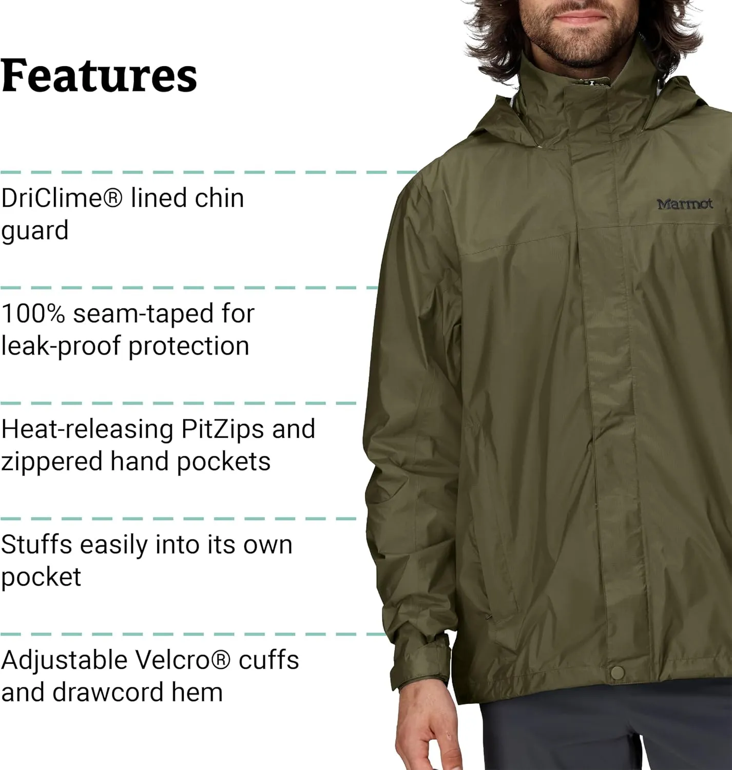 MARMOT Men's Precip Eco Lightweight & Waterproof Rain Jacket