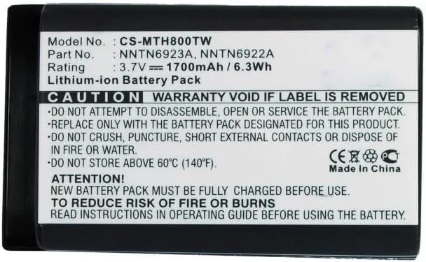 NNTN6923A NNTN4655B Battery for Motorola MTH800 MTH650 DTR410 DTR550 DTR650 DTR520 DTR620 NNTN6922A SNN5705C NNTN4655 SNN5705D Replacement Parts