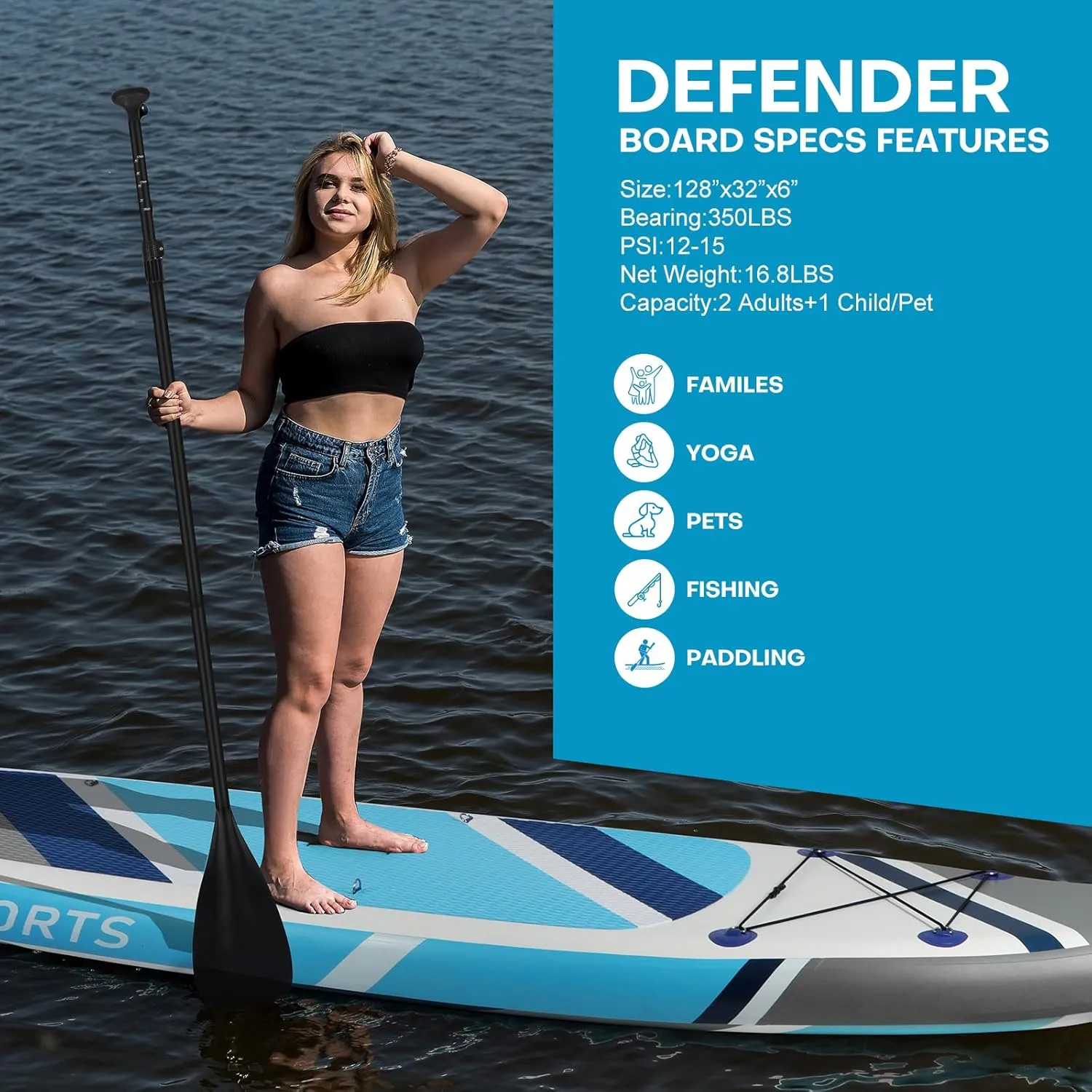 Panana Inflatable Stand Up Paddle Board, 10' SUP Paddleboard Kayak, Blow Up Paddle Boards for Adults Youth with Accessories Kit Anti-Slip EVA Deck