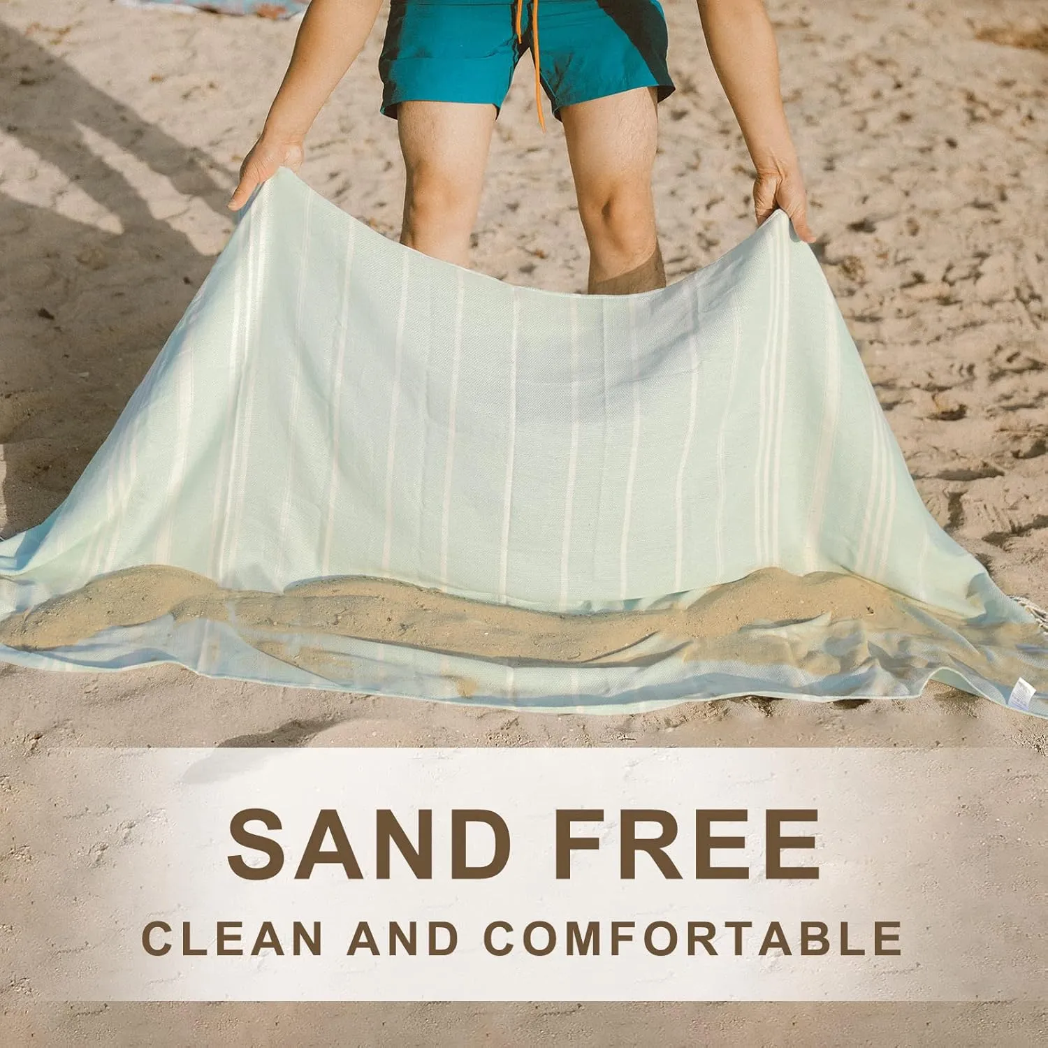 Turkish Beach Pool Towel with Elastic Band Oversized Sand Free Quick Dry Sandproof Cute Compact Lightweighter Thin Extra Large Xl Big Adult Clearance Resistant Travel Essentials Accessories Must Haves