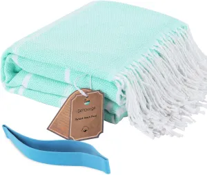 Turkish Beach Pool Towel with Elastic Band Oversized Sand Free Quick Dry Sandproof Cute Compact Lightweighter Thin Extra Large Xl Big Adult Clearance Resistant Travel Essentials Accessories Must Haves