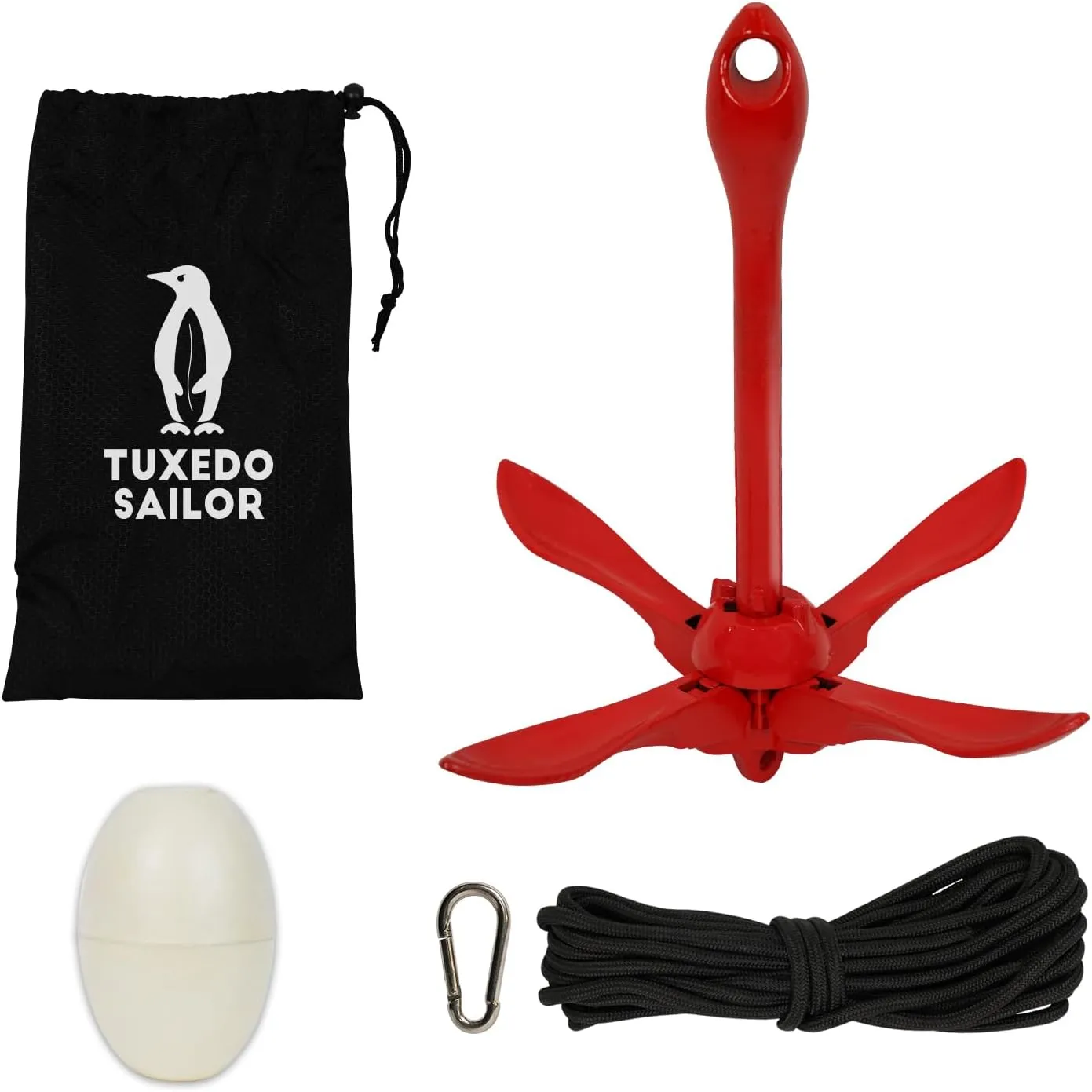 Tuxedo Sailor Kayak Anchor Kit, Folding Anchor Accessory with Rope for Fishing Kayak, Canoes, Jet Skis, SUP Paddle Boards and Boats