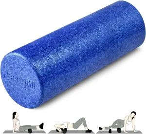 Yes4All High Density Foam Roller for Back, Variety of Sizes & Colors for Yoga, Pilates  Blue - 18 inch